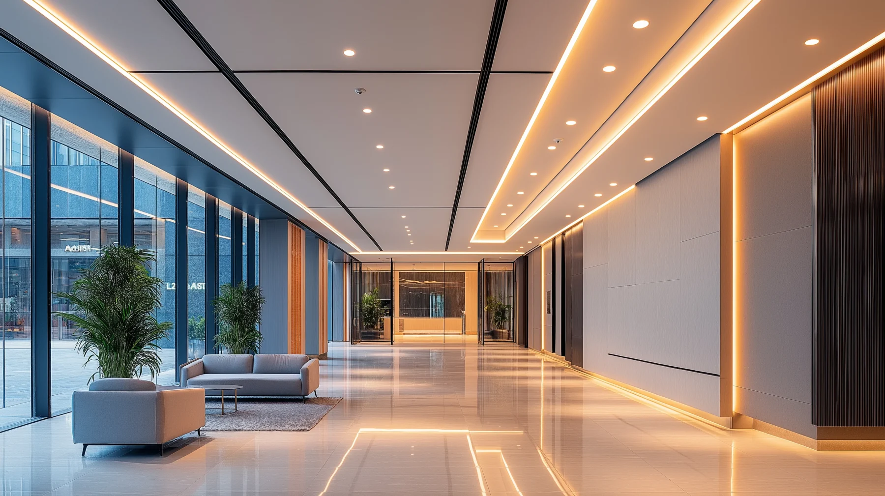 Contemporary interior showcasing layered, expressive LED lighting.
