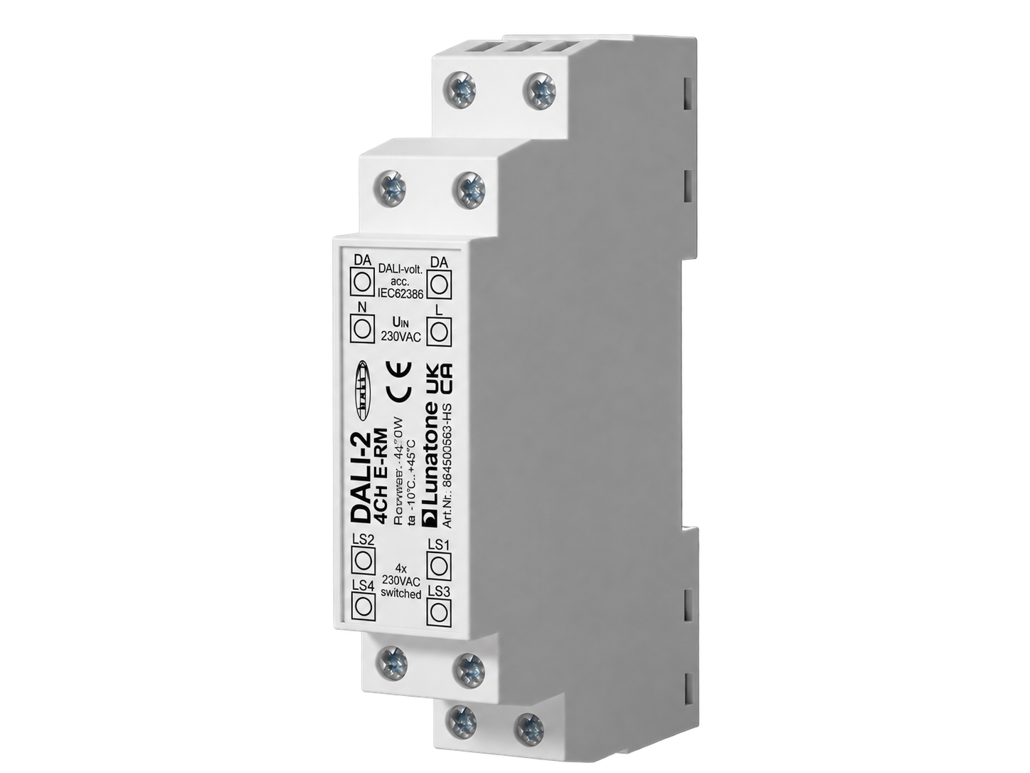 Lunatone DALI-2 4Ch E-RM four-channel DIN rail switching module