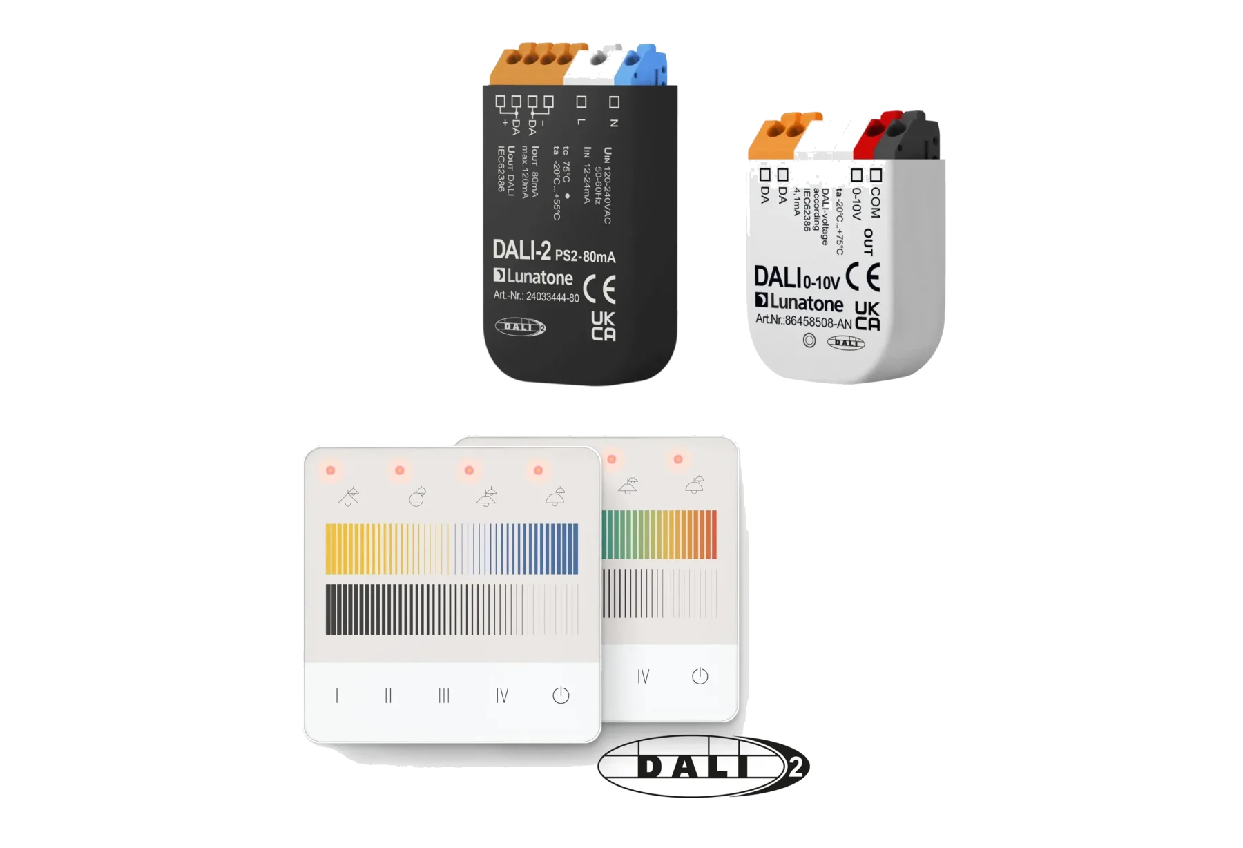Lunatone DALI MC+ multifunctional DALI control module with colour-coded terminals