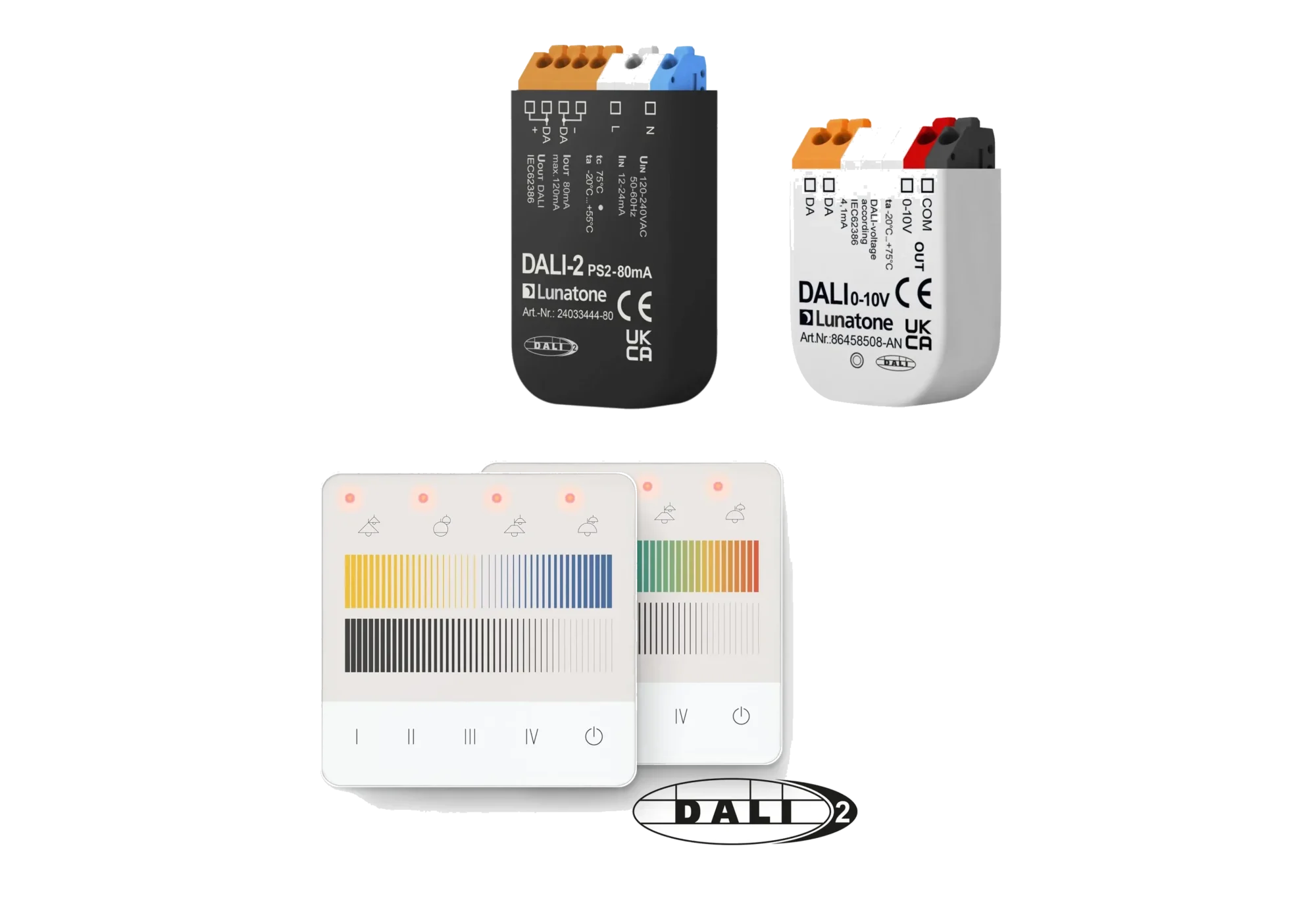 Lunatone DALI MC+ multifunctional DALI control module with colour-coded terminals